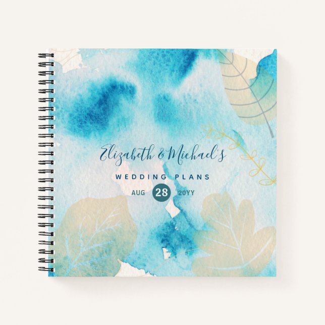 Budget Wedding Planner Personalized Trendy Modern Notebook (Front)