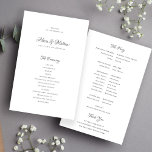 Budget wedding program elegant calligraphy flyer<br><div class="desc">Modern simple classic formal typography script vintage romantic black and white ceremony and party cheap BUDGET affordable wedding program (advertising type) PAPER FLYER template. Easy to personalize with your custom text on both sides! PLEASE READ THIS BEFORE PURCHASING! This is a budget affordable card printed on a FLYER. Please note...</div>