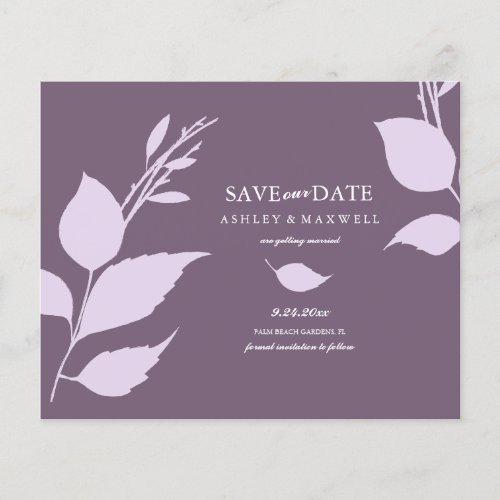 Budget Wedding Purple Save The Date Flyer