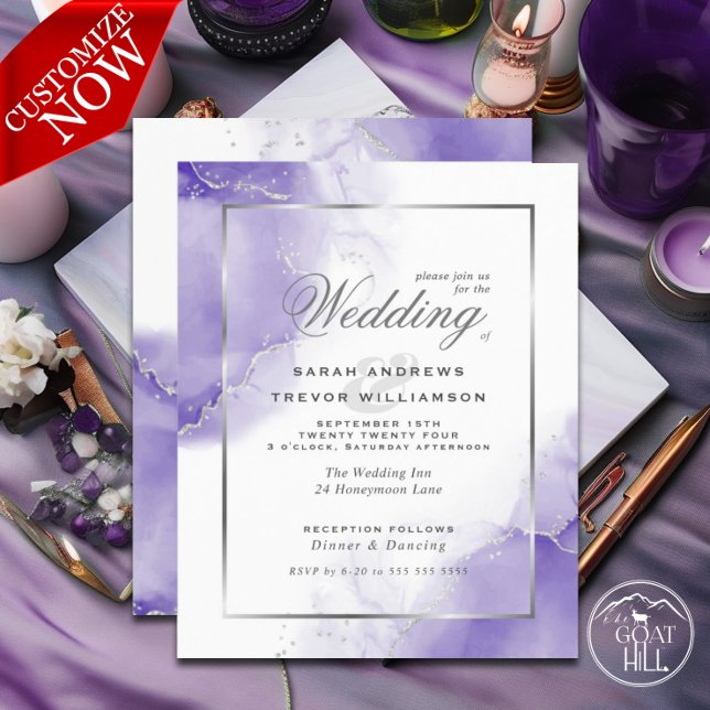 Budget Wedding Rainbow Violet  Silver Abstract