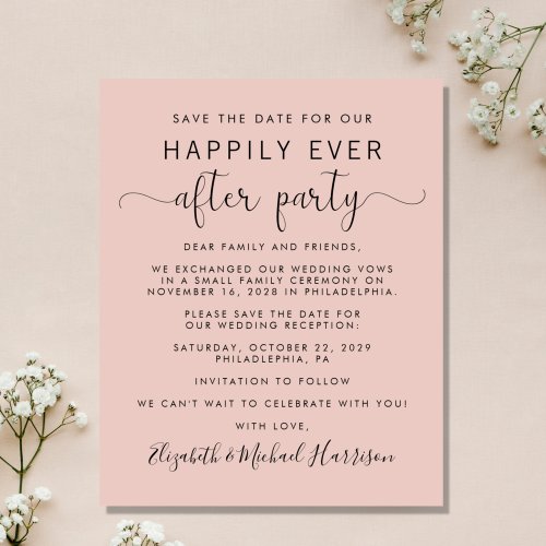 Budget Wedding Reception Blush Pink Save the Date