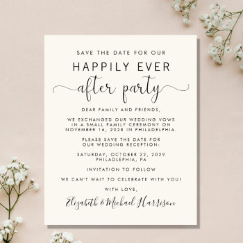 Budget Wedding Reception Cream Save The Date by JulieHortonDesigns at Zazzle