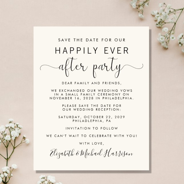 Budget Wedding Reception Cream Save the Date (Creator Uploaded)