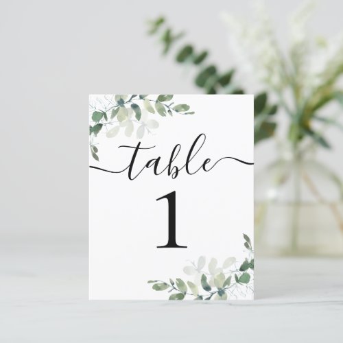 BUDGET Wedding Reception Eucalyptus Table Number