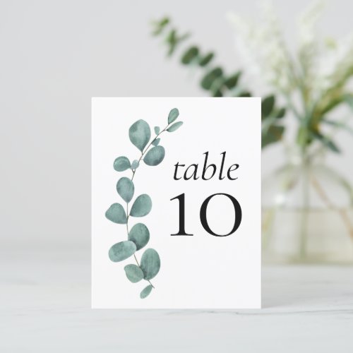 BUDGET Wedding Reception Eucalyptus Table Number