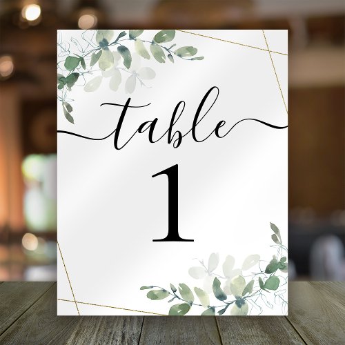 BUDGET Wedding Reception Eucalyptus Table Number