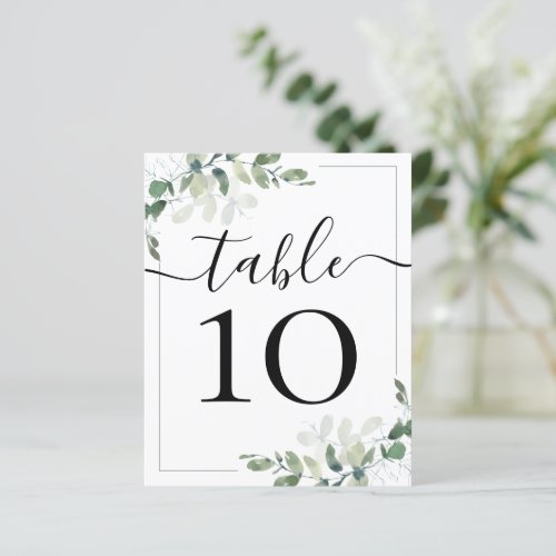 BUDGET Wedding Reception Eucalyptus Table Number