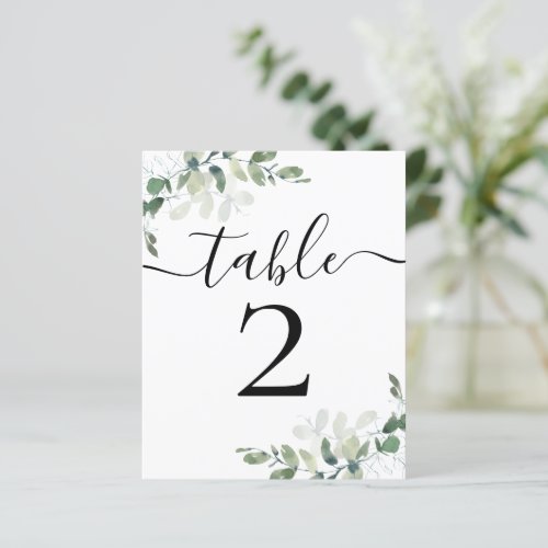 BUDGET Wedding Reception Eucalyptus Table Number