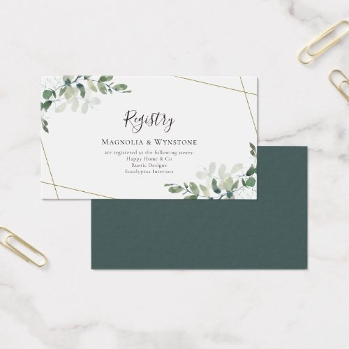 BUDGET Wedding Registry Eucalyptus Enclosure Card