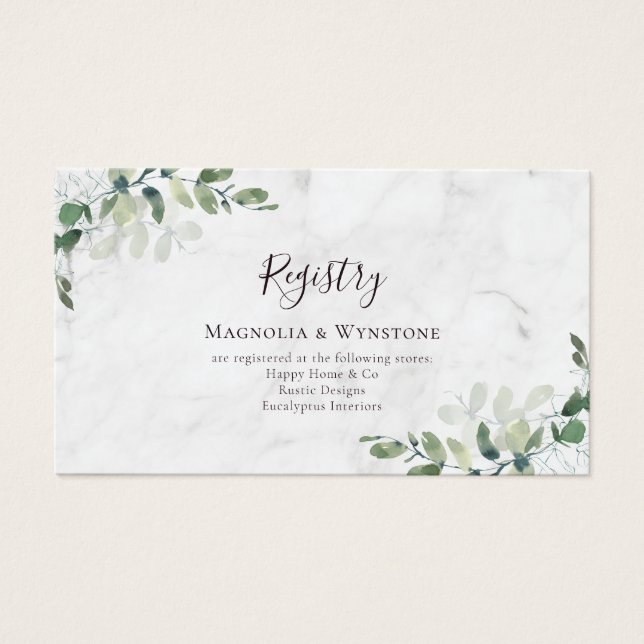 BUDGET Wedding Registry Eucalyptus Enclosure Card (Front)