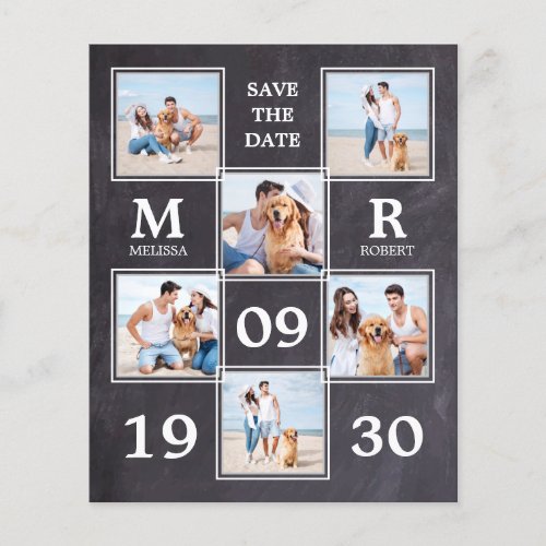 Budget Wedding Rustic Photo Collage Save The Date