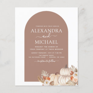 Budget Wedding Rustic White Pumpkins Boho Flyer