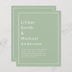 BUDGET Wedding Sage Apple Green Monochrome Text
