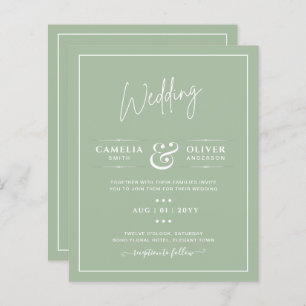 BUDGET Wedding Sage Apple Green Monochrome Text 