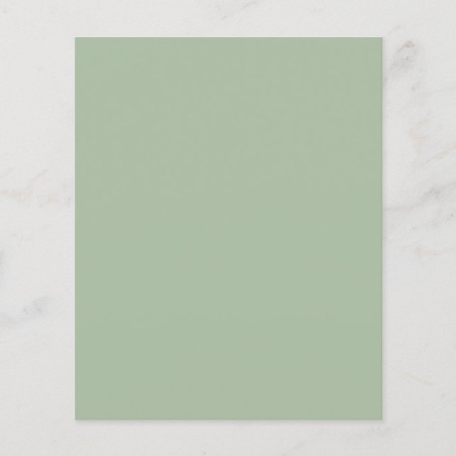 BUDGET Wedding Sage Apple Green Monochrome Text  Flyer (Front)