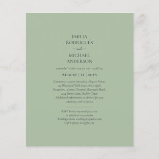 BUDGET Wedding Sage Apple Green Monochrome Text  Flyer