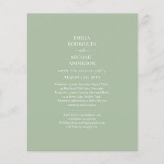 BUDGET Wedding Sage Apple Green Monochrome Text  Flyer