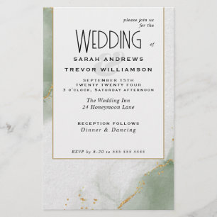 Budget Wedding Sage Green Abstract Skies