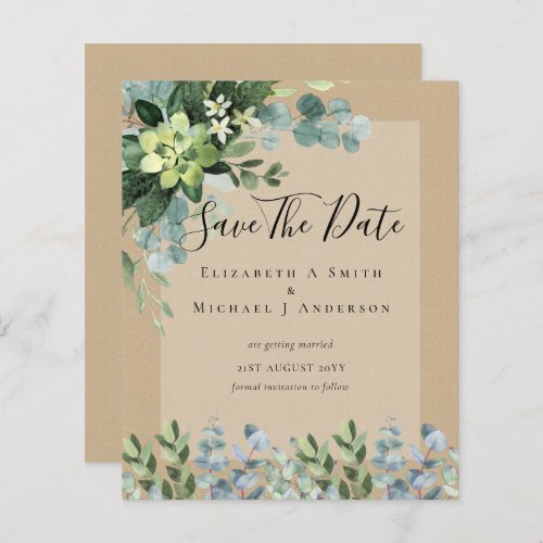 BUDGET WEDDING SAVE DATES _ GREENERY Eucalyptus