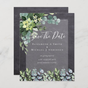 BUDGET WEDDING SAVE DATES - GREENERY Eucalyptus