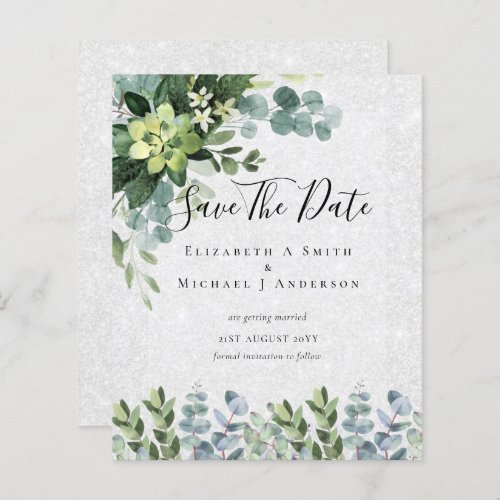 BUDGET WEDDING SAVE DATES _ GREENERY Eucalyptus