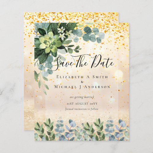 BUDGET WEDDING SAVE DATES _ GREENERY Eucalyptus