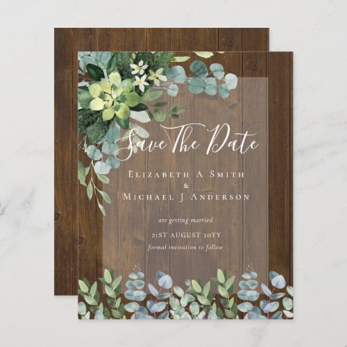 BUDGET WEDDING SAVE DATES _ GREENERY Eucalyptus