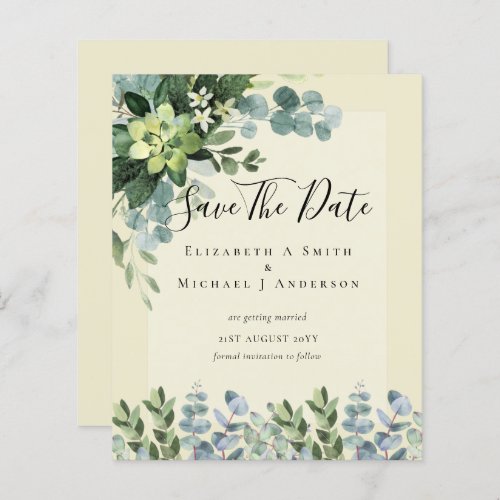 BUDGET WEDDING SAVE DATES _ GREENERY Eucalyptus