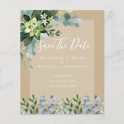 BUDGET WEDDING SAVE DATES _ GREENERY Eucalyptus Flyer