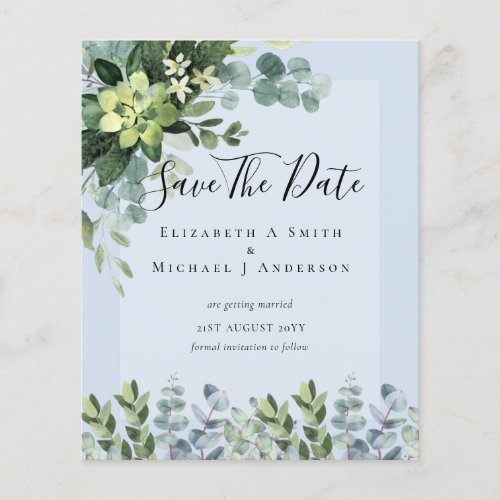 BUDGET WEDDING SAVE DATES _ GREENERY Eucalyptus Flyer