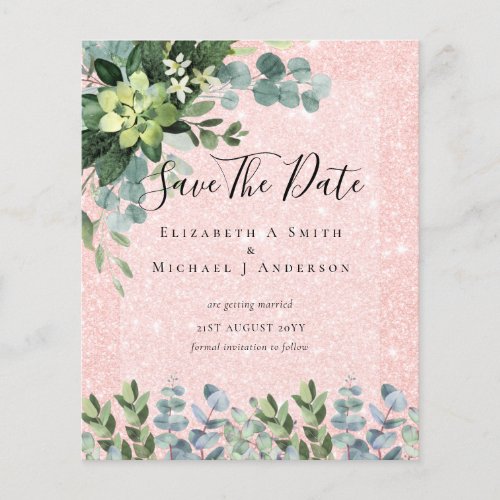 BUDGET WEDDING SAVE DATES _ GREENERY Eucalyptus Flyer