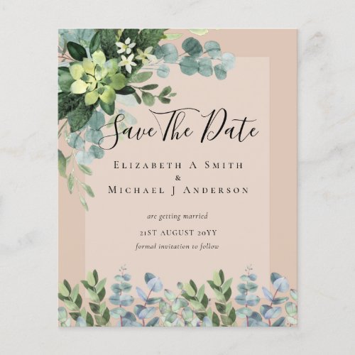 BUDGET WEDDING SAVE DATES _ GREENERY Eucalyptus Flyer