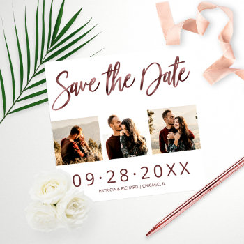 Budget Wedding Save The Date 3 Photo Collage by StampsbyMargherita at Zazzle