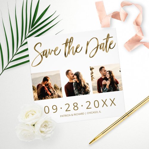 Budget Wedding Save The Date 3 Photo Collage
