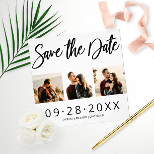 Budget Wedding Save The Date 3 Photo Collage Print