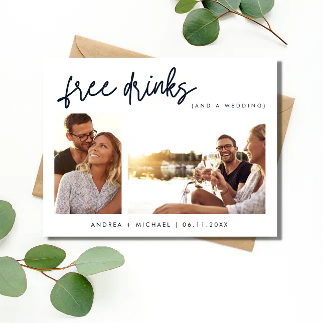 Budget Wedding Save the Date Blank Back Invitation Postcard | Zazzle