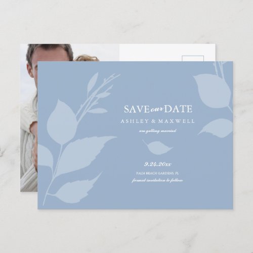 Budget Wedding Save The Date Dusty Blue Announcement Postcard