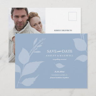 Budget Wedding Save The Date Dusty Blue Announcement Postcard