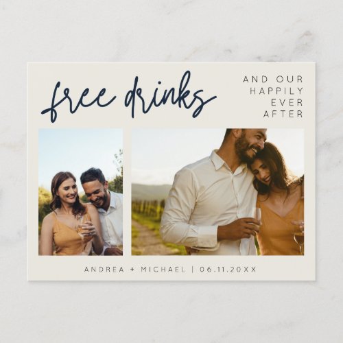 Budget Wedding Save the Date Invitation Postcard