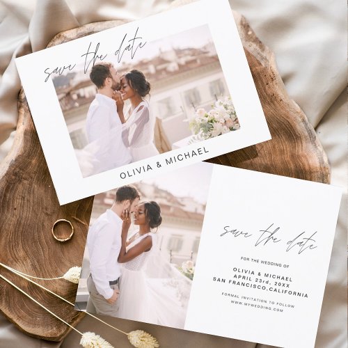 Budget Wedding Save the Date Photo Minimalist