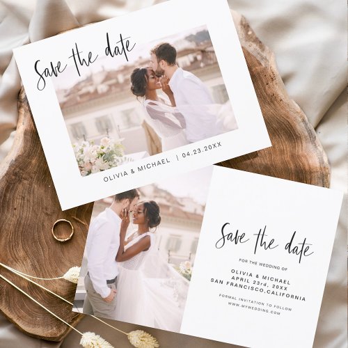 Budget Wedding Save the Date Photo Minimalist Flye