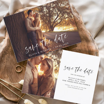 Budget Wedding Save The Date Photo Minimalist Flye Flyer by Hot_Foil_Creations at Zazzle