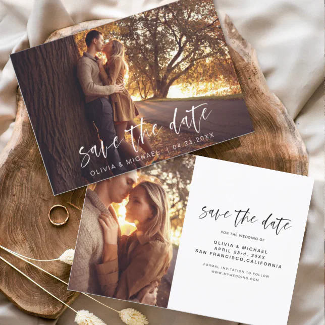 Budget Wedding Save the Date Photo Minimalist Flye Flyer | Zazzle