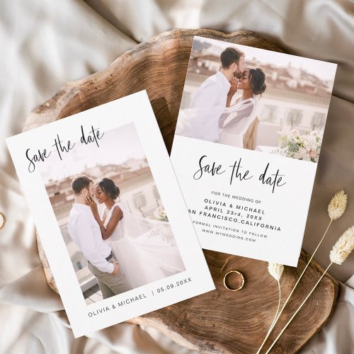 Budget Wedding Save the Date Photo Minimalist Flye Flyer