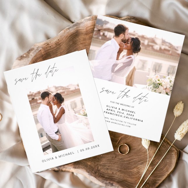 Budget Wedding Save the Date Photo Minimalist Flyer (Creator Uploaded)