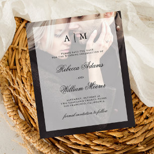 Budget Wedding Save the Date   Photo with Overlay Flyer