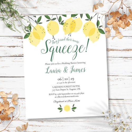 Budget Wedding Shower Squeeze Lemons Invitation