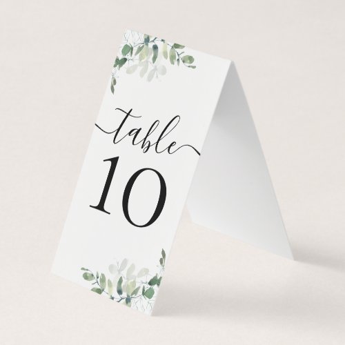 BUDGET Wedding Small Eucalyptus Table Number Business Card