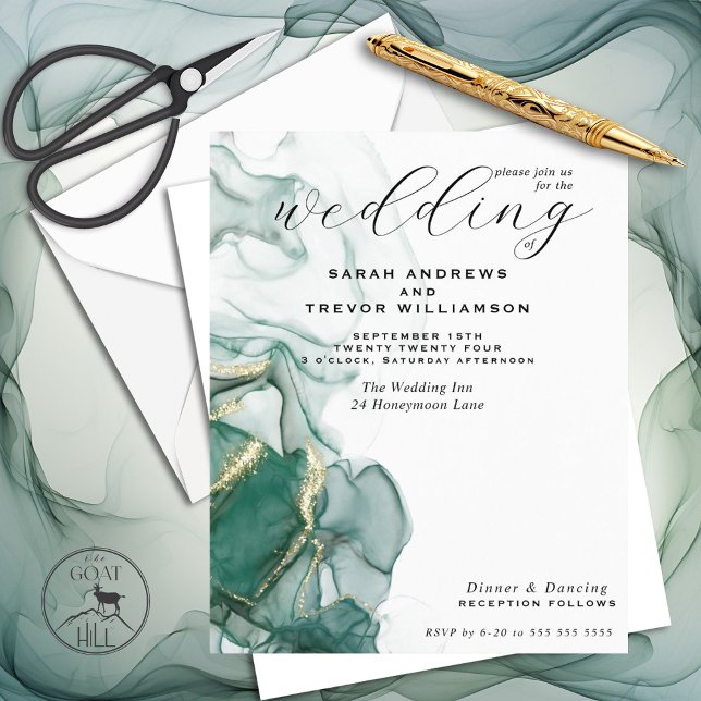 Budget Wedding Stunning Jade Green Alcohol Ink (Creator Uploaded)