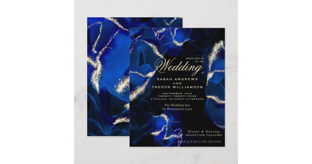 Budget Wedding Stunning Royal Blue on Black Zazzle